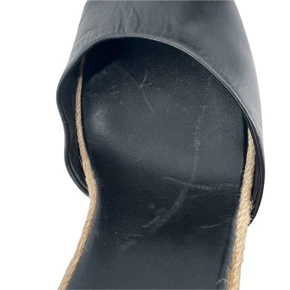 Vera Wang Black Leather Geometric Print Wedge Platform Sandals Size 10 Women’s - Picture 11 of 12